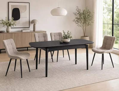 Stół rozkładany SENTO 120/180x80 - czarny mat