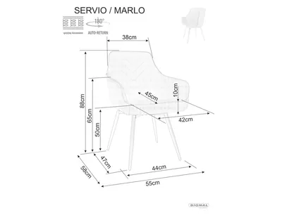 Krzesło obrotowe tapicerowane SERVIO Velvet - beżowy Bluvel 40