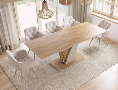 Stół rozkładany VENTO 120/160x68 - dąb cremona torro/kaszmir