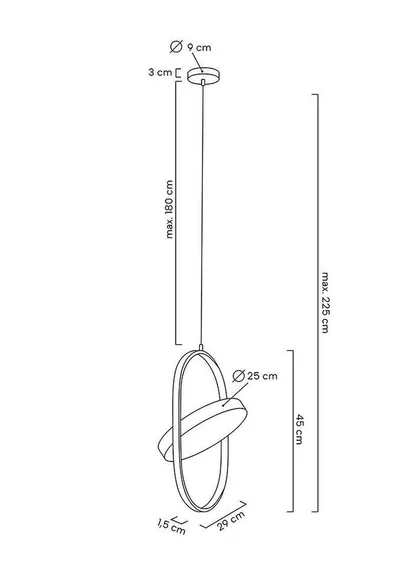 MOOSEE Lampa wisząca SPINNER 26 - czarny