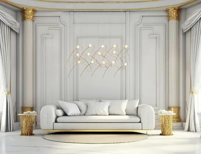 MOOSEE Lampa wisząca TULIPPE 14 LINE - złoty