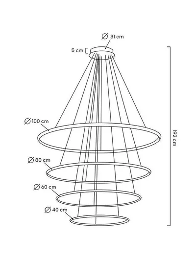 MOOSEE Lampa wisząca RING SLIM M - złoty