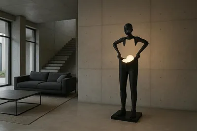 MOOSEE Lampa podłogowa HUMAN HOUDINI - czarny