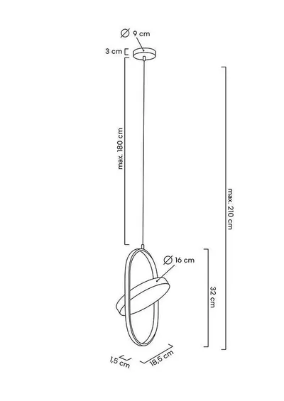 MOOSEE Lampa wisząca SPINNER 19 - czarny