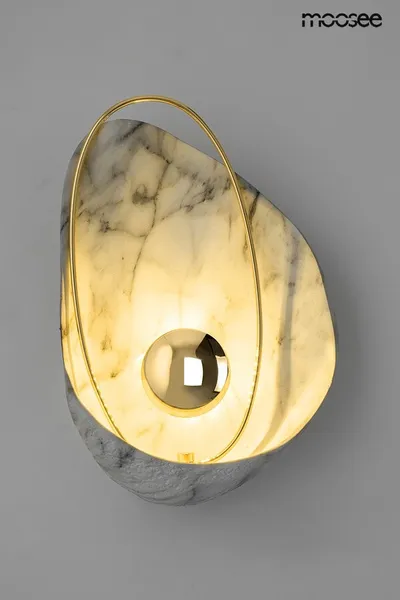 MOOSEE Lampa ścienna ROCK - biały/złoty