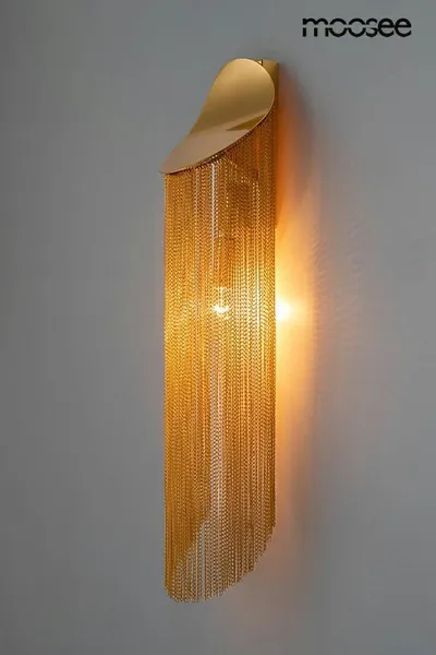 MOOSEE Lampa ścienna LAMBADA z łańcuszkami - złoty