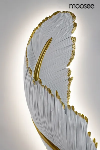 MOOSEE Lampa ścienna PIÓRKO - biały/złoty
