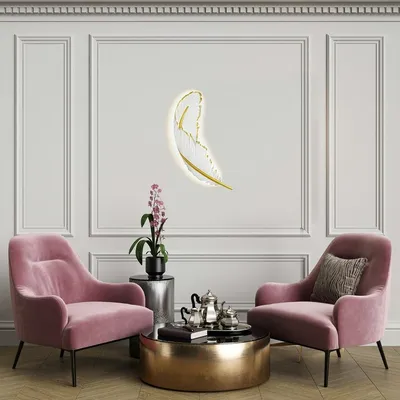 MOOSEE Lampa ścienna PIÓRKO - biały/złoty