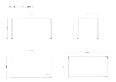 Biurko NOBE MANAGER DESK 150x80 - beżowy/szary
