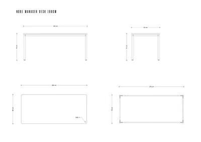 Biurko NOBE MANAGER DESK 180x80 - biały/szary