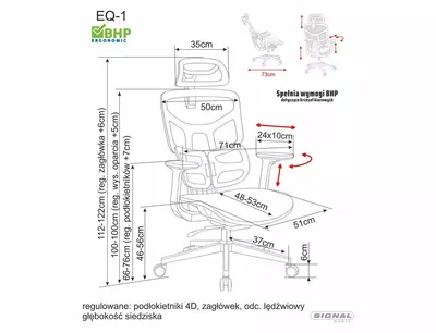 Fotel obrotowy EQ-1 - szary