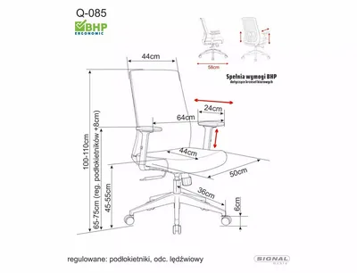 Fotel obrotowy Q-085 ekoskóra - czarny