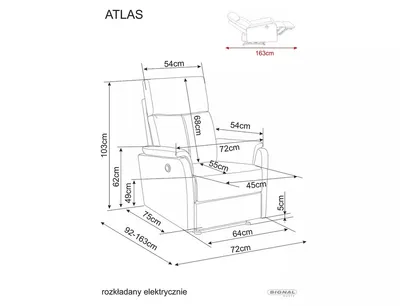 Fotel rozkładany ATLAS Raven - szary