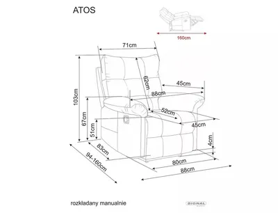 Fotel rozkładany ATOS Raven - brązowy