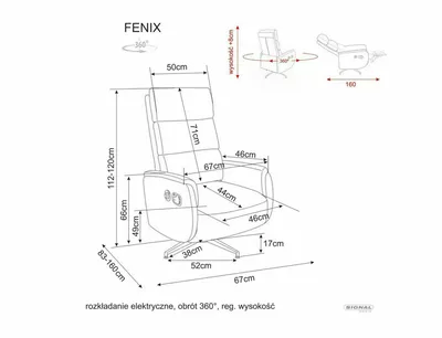 Fotel rozkładany FENIX Raven - brązowy