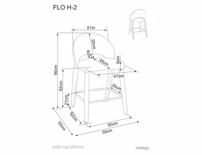 Hoker tapicerowany FLO H-2 - beżowy