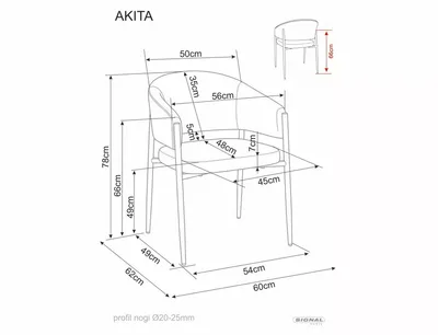Krzesło tapicerowane z podłokietnikami AKITA D - beżowy/orzech