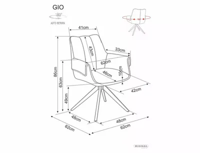 Krzesło obrotowe tapicerowane GIO - beżowy