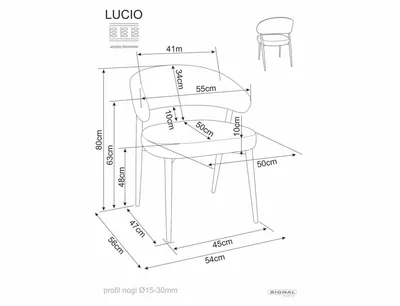 Krzesło tapicerowane z podłokietnikami LUCIO Noelle - cappuccino