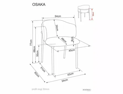 Krzesło tapicerowane z podłokietnikami OSAKA D - jasny beżowy/orzech