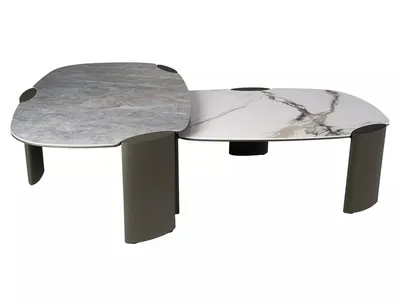 Ława ADORO A CERAMIC 105x65 - szary Grigio / miedziany