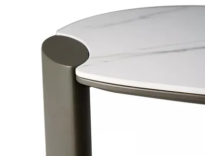 Ława ADORO B CERAMIC 105x65 - biały Amber Bianco / miedziany