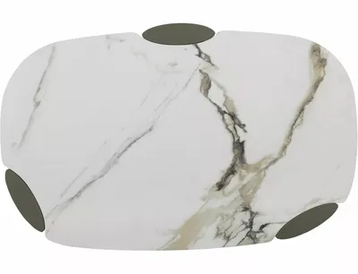 Ława ADORO B CERAMIC 105x65 - biały Amber Bianco / miedziany