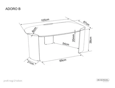 Ława ADORO B CERAMIC 105x65 - biały Amber Bianco / miedziany
