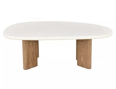Ława ALPEN 130x80 - ecru / dąb