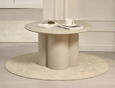 Ława okrągła ROSALIA 80 cm - ciemny beżowy