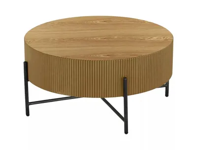 Ława okrągła TUCA 80 cm - dąb/czarny