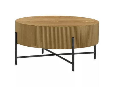 Ława okrągła TUCA 80 cm - dąb/czarny