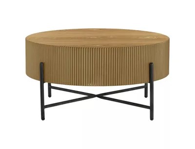 Ława okrągła TUCA 80 cm - dąb/czarny