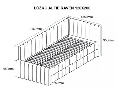 Łóżko ALFIE Raven 120x200 - beżowy Raven 24