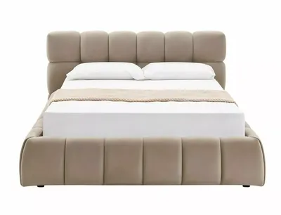 Łóżko z pojemnikiem PARMA Velvet 140x200 - ciemny beżowy Bluvel 40