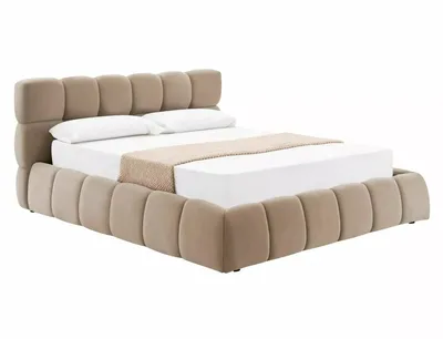 Łóżko z pojemnikiem PARMA Velvet 160x200 - ciemny beżowy Bluvel 40