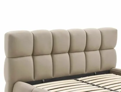 Łóżko z pojemnikiem PARMA Velvet 160x200 - ciemny beżowy Bluvel 40