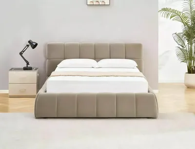 Łóżko z pojemnikiem PARMA Velvet 160x200 - ciemny beżowy Bluvel 40