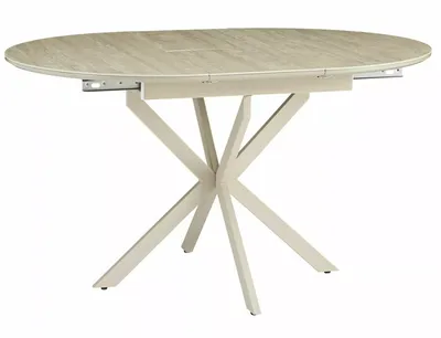 Stół okrągły rozkładany GASTON CERAMIC 100/135x100 - beż połysk/kaszmir