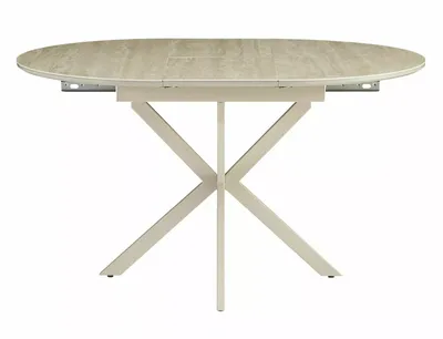 Stół okrągły rozkładany GASTON CERAMIC 100/135x100 - beż połysk/kaszmir