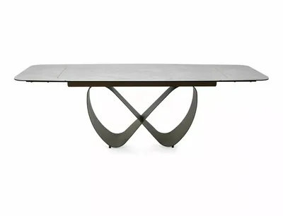 Stół rozkładany INFINITY CERAMIC 160/240x95 - beżowy/miedziany