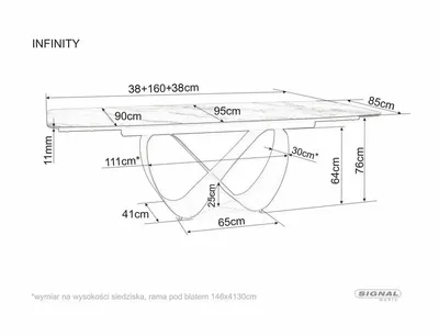 Stół rozkładany INFINITY CERAMIC 160/240x95 - beżowy/kaszmir