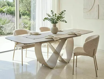 Stół rozkładany INFINITY CERAMIC 160/240x95 - beżowy/kaszmir