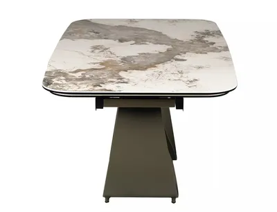 Stół rozkładany INFINITY CERAMIC 160/240x95 - biały połysk/miedziany