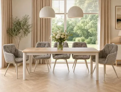 Stół rozkładany OSKAR 120/200x80 - dąb cremona torro/kaszmir