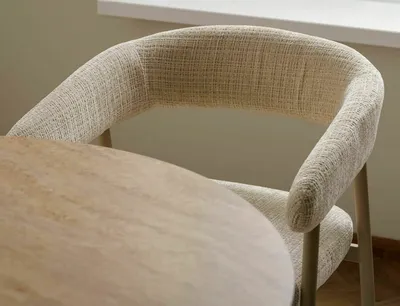 Stół okrągły RION 90 cm - beż mat/kaszmir