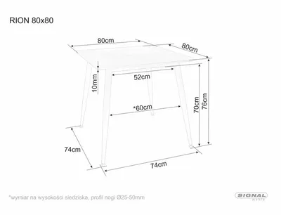 Stół RION 80x80 - beż mat/kaszmir