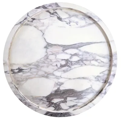 Ława okrągła AMARETTO 60 cm - biały marmur