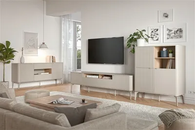 Szafka RTV BELUCI RTV-2 200 cm - kaszmir/dąb cremona