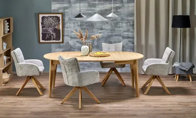 Stół okrągły rozkładany MAGNUS 120/200x120 - dąb naturalny